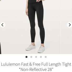 Lululemon Fast & Free Full Length Tight *Non-Refle